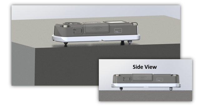 Figure 4: Stable 3-point-to-surface contact between Digi-Pas® inclinometer and flat surface object